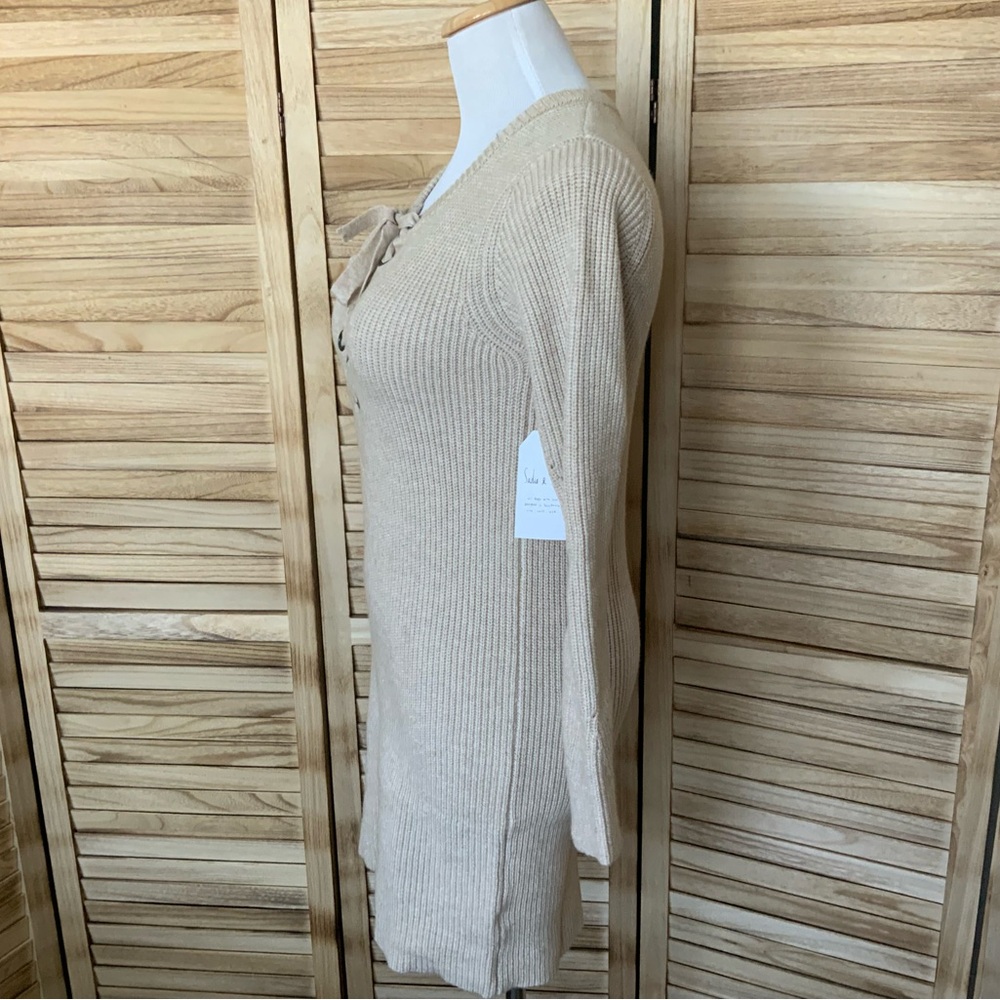Sadie & Sage Taupe Sweater Dress Small - Picture 7 of 11